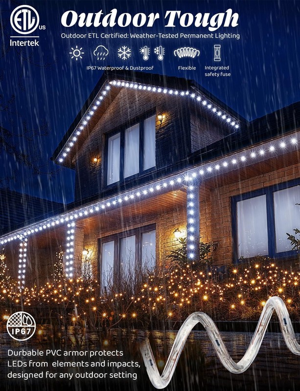 Assorted Sizes Cool White LED Rope Lighting Waterproof Outdoor Christmas Tree gallery