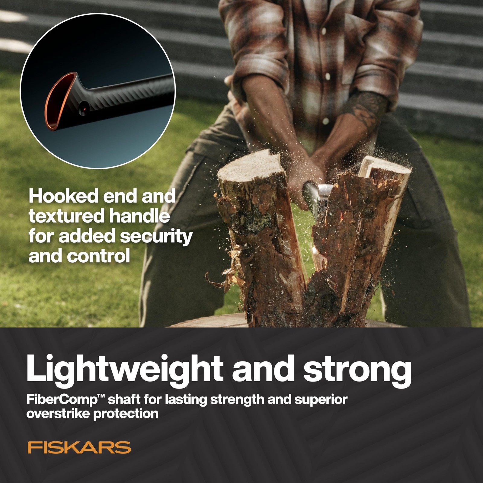 Splitting Axe 32 Ultra RazorEdge Double Hardened Steel Black Fiskars Blade Stays gallery