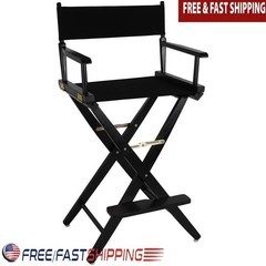 Durable Solid Hardwood Folding Bar Stool W/ Armrests Comfortable Portable Design