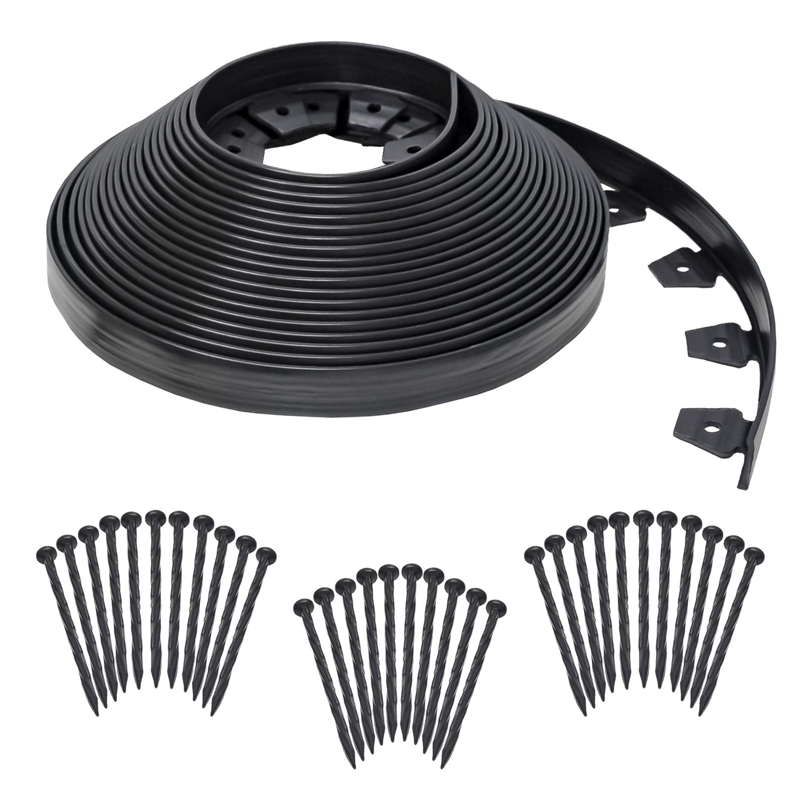 No-Dig Landscape Edging Kit - 100 ft., Black gallery
