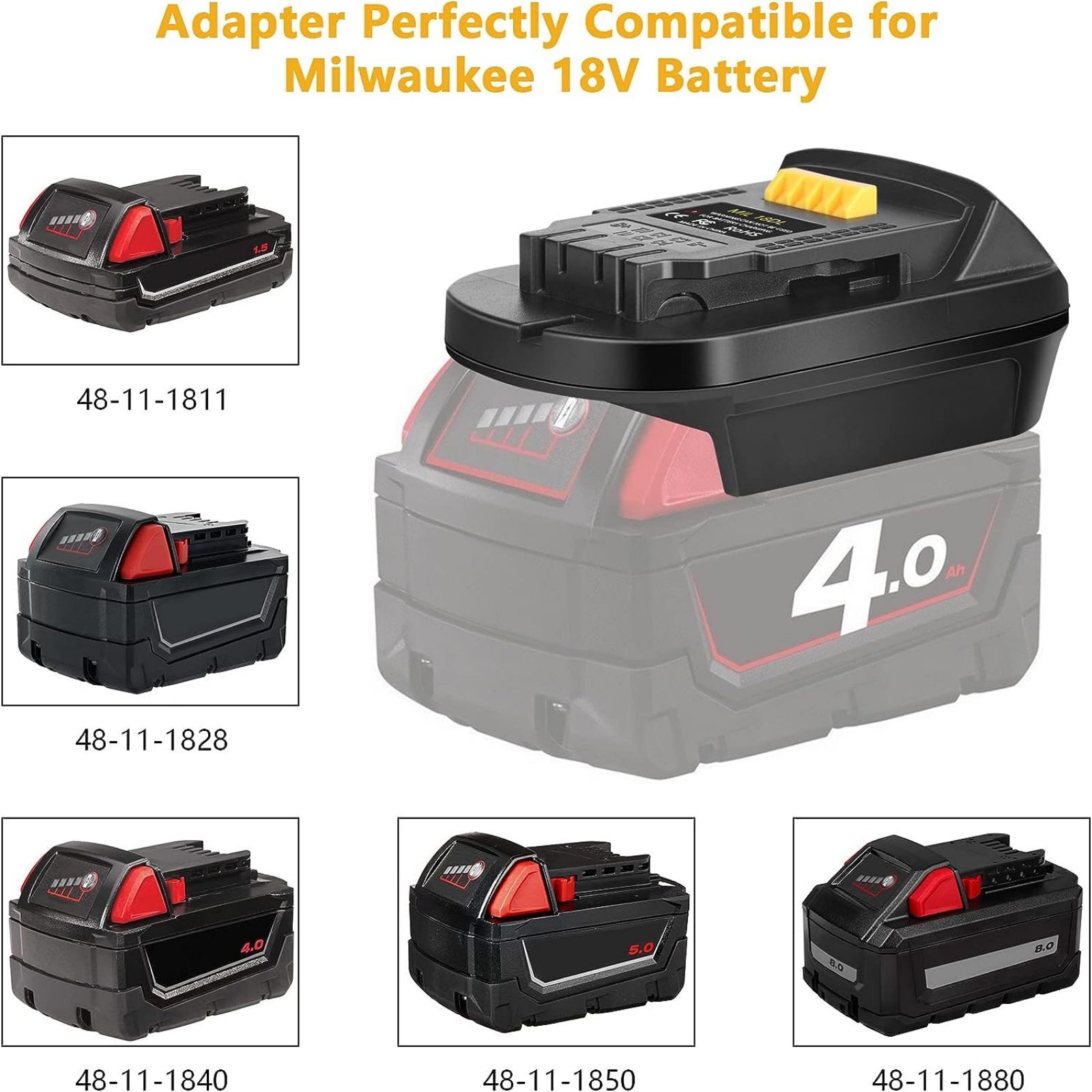 Battery Adapter Converter for Milwaukee 18V Batteries to De walt 20V Tools Use gallery