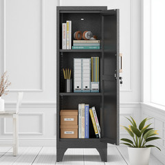 Kitchen Pantry Storage Cabinet with Lock 2 Shelves Freestanding Cupboard Cabinet