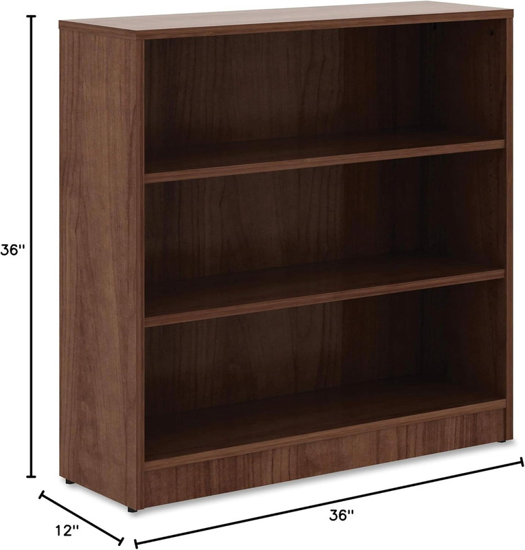 Stylish Walnut Laminate Bookcase - 36" x 36" x 12" for Home or Office gallery