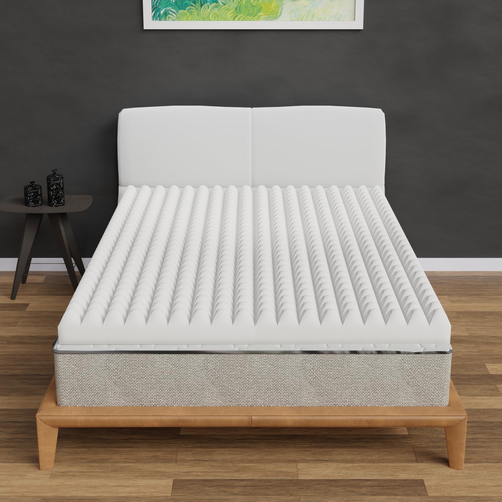 , 3-Inch Convoluted High Density Foam Mattress Topper, CertiPUR-US Certified ... gallery