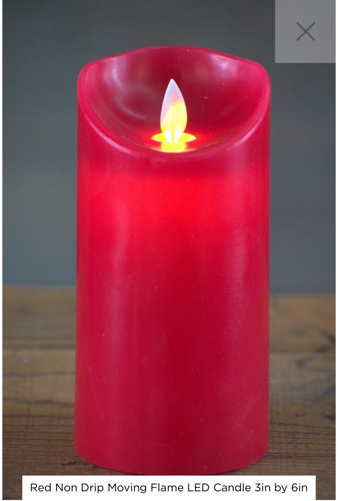Red Non Drip Moving Flame LED Candle 3in by 6in gallery