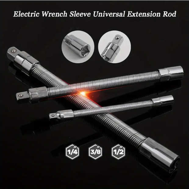 Bendable Impact Socket Extension, 1/4, 3/8, 1/2, for Home or Auto Repair gallery