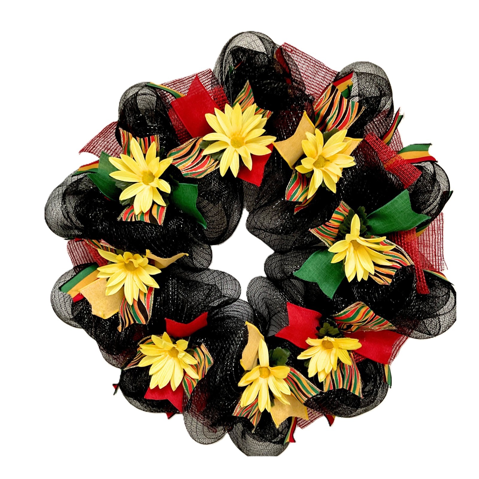 Juneteenth Floral Ribbon Handmade Deco Mesh Wreath gallery