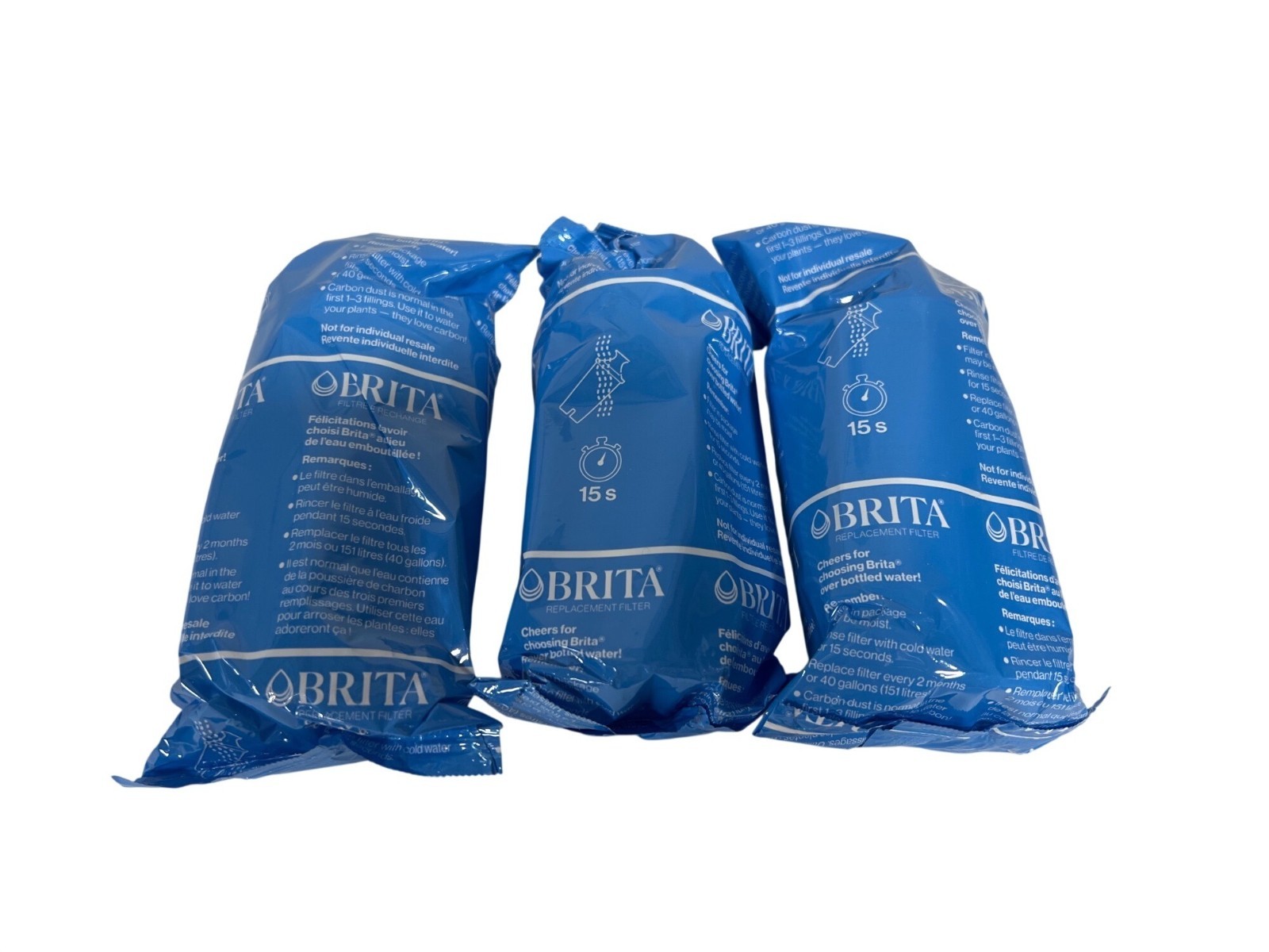 3 Pack Brita Plus Standard Water Filters for Pitchers and Dispensers - gallery