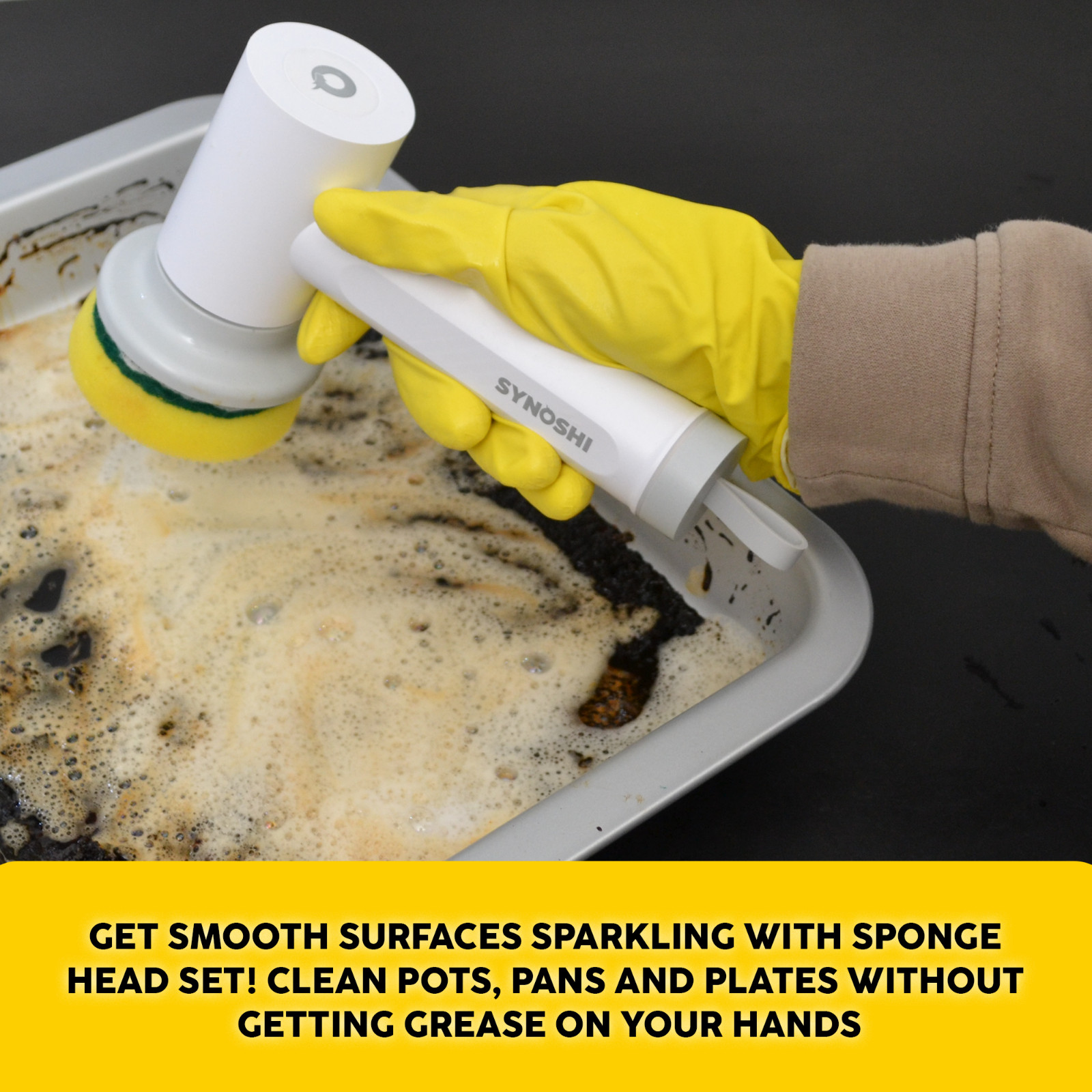 Synoshi Sponge Brush Heads (6 Units). Perfect for Cleaning Smooth Surfaces gallery