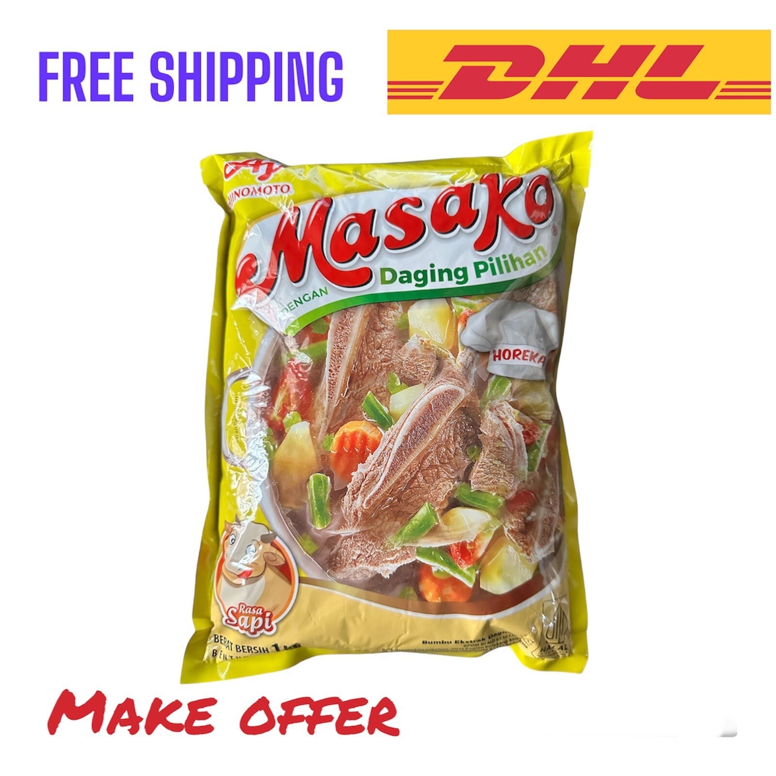 1kg [MASAKO] Penyedap Rasa BEEF Cooking Flavor Enhancer Seasoning Powder MSG gallery