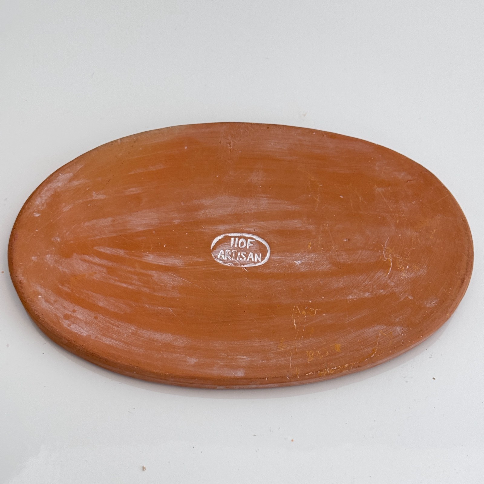 Handmade Clay Decorative Plate Oval Ceramic Rustic Dish 11'' Folk Art DIY Gift gallery