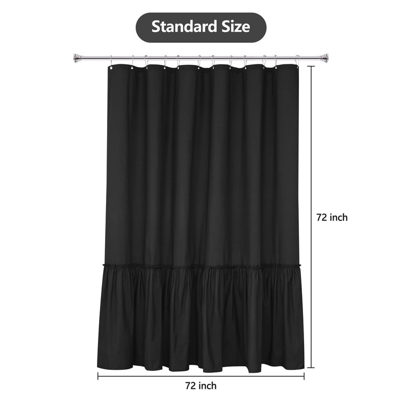 Soft Microfiber Ruffle Shower Curtain with Waterproof TPU Backed, French Coun... gallery