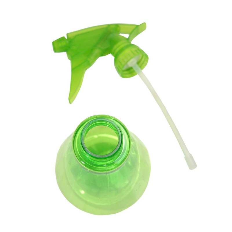 Small 10oz Lime Green Plastic Spray Bottle Tapered Wide Base & Adjustable Nozzle gallery