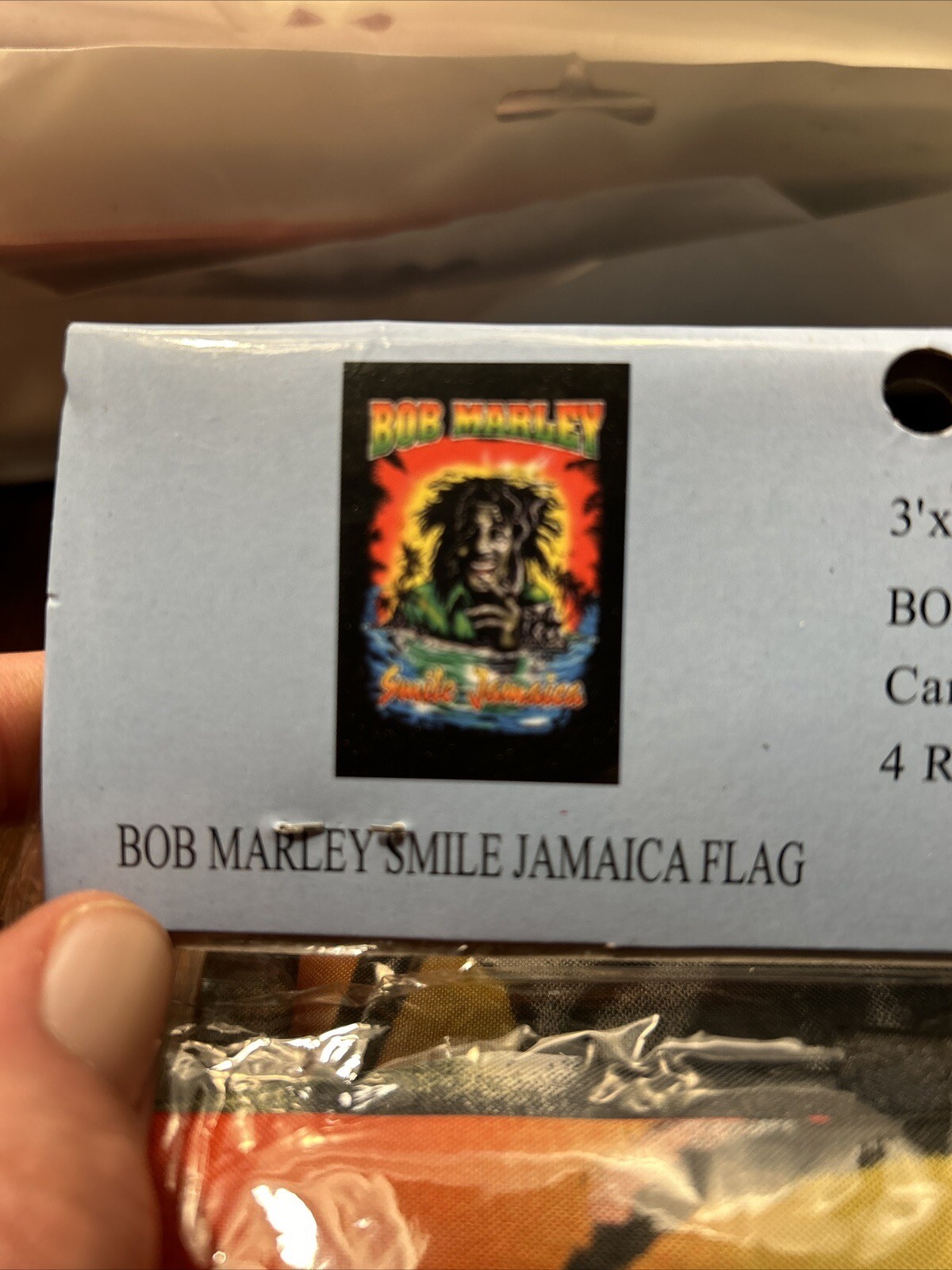 1990’s Replica Bob Marley “Smile Jamaica” 5X3 Banner/Flag gallery