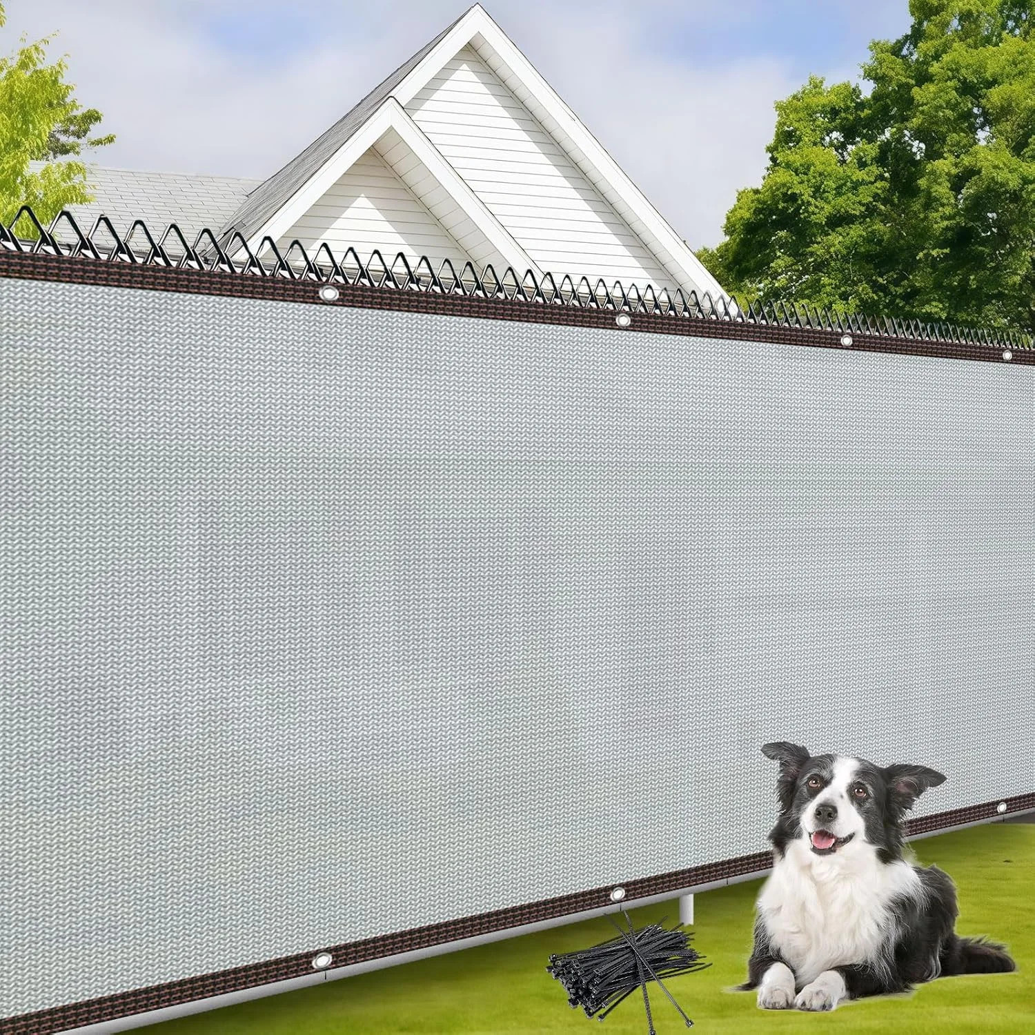 3×10FT Balcony Privacy Screen, Heavy Duty 180GSM Fabric Privacy Fencing, 90% Blo gallery
