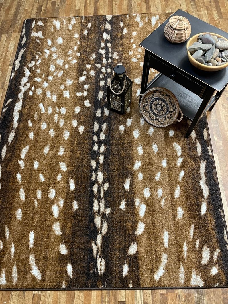 Mafaldi Axis Hide Brown Print Southwestern Country Home Accent Rug 2'x12' Runner gallery