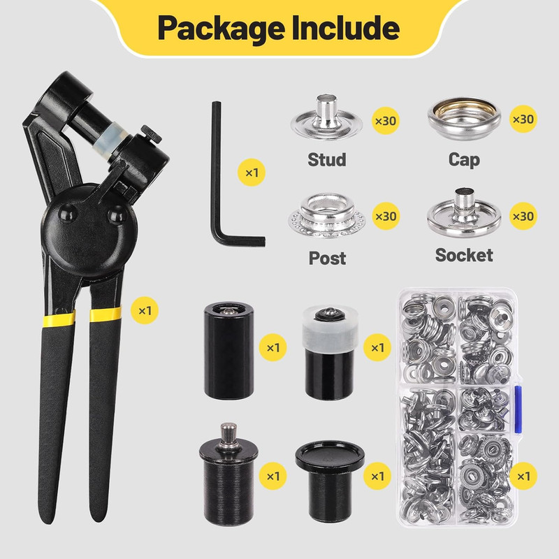 Canvas Snap Kit Heavy Duty Snap Fastener Tool Adjustable Snap Setter Tool Includ gallery