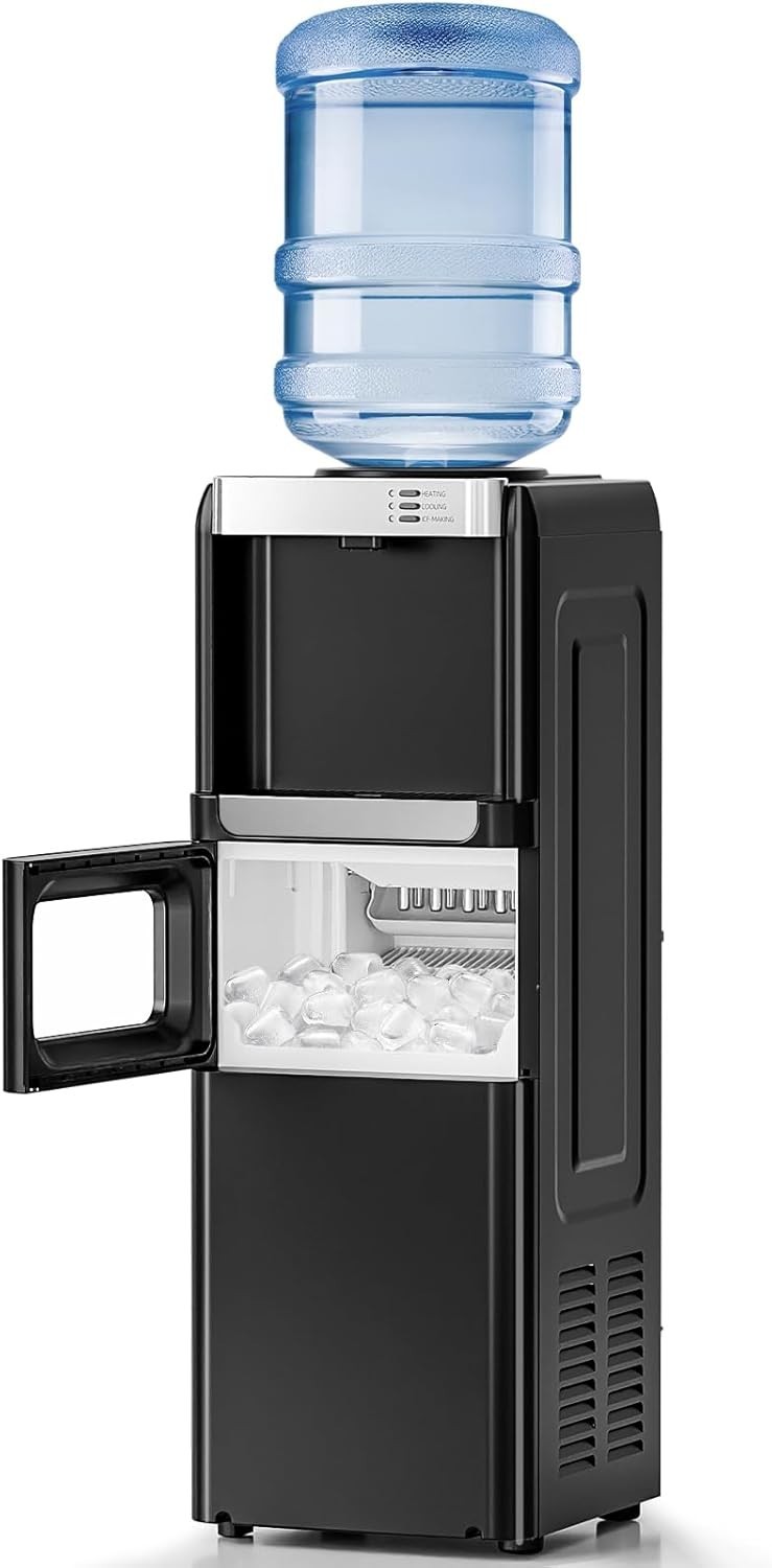 Water Cooler Dispenser with Ice Maker for 2, 3 or 5 Gallon Bottles, 33Lbs Daily gallery