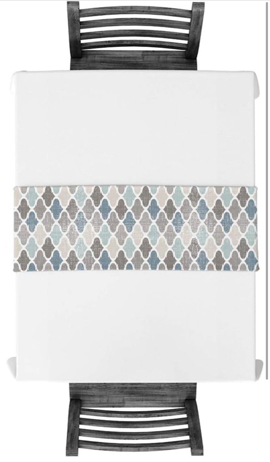 Farmhouse Table Runners 13x110inch ,Rustic Teal Table Runner for Kitchen Dining gallery