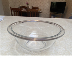 Clear Glass Pyrex Mixing Bowl, Solid Pattern, Less Than 2 qt, 1-Piece, 10 in