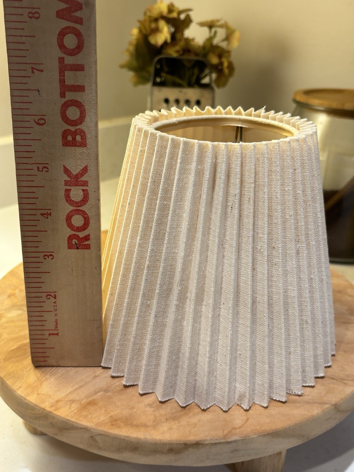 Beige Solid Color Empire Lamp Shade Fabric, Pleated, E26, 6 in x 6 in gallery