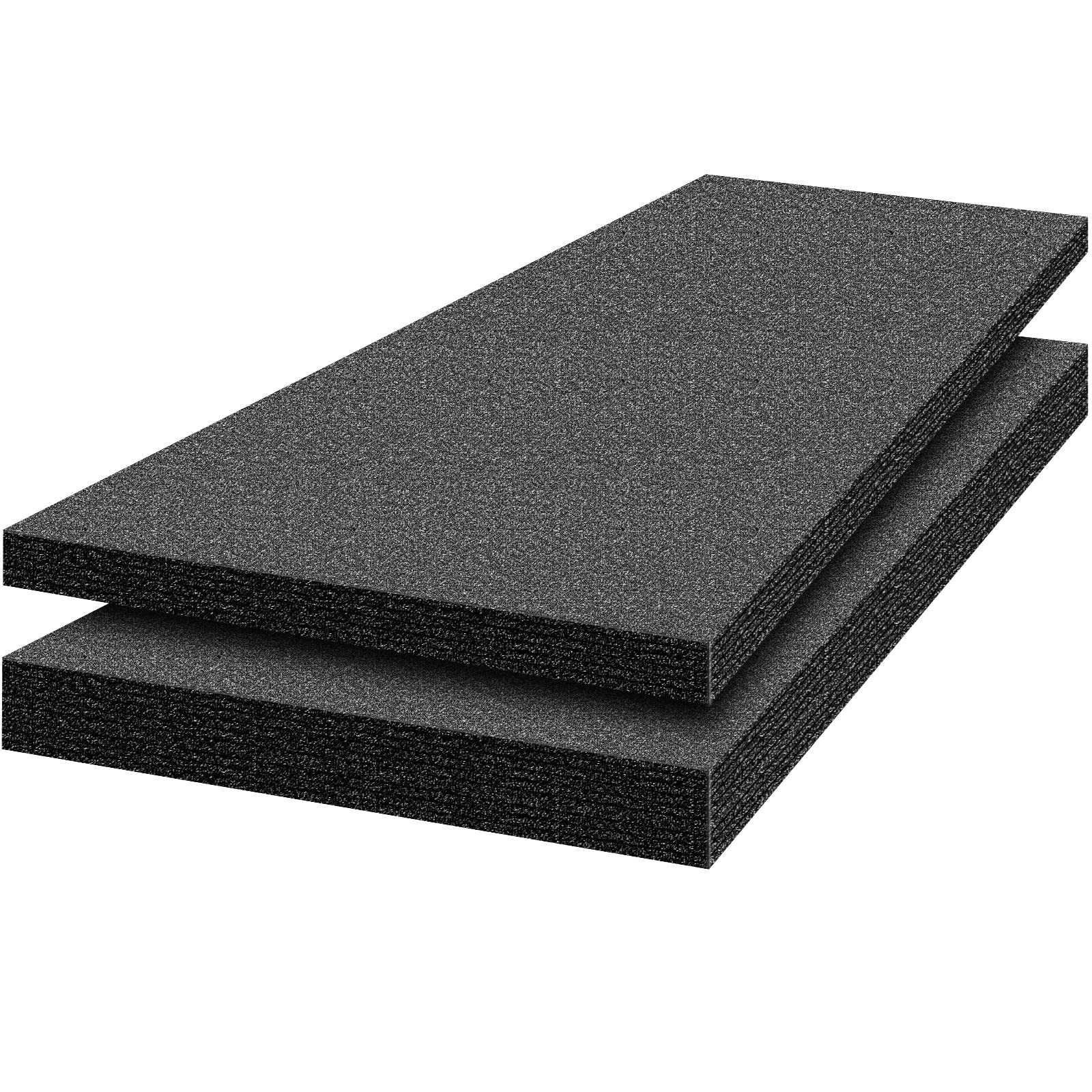 Thick Black Packing Foam Sheets - 54 in x16 in x2 in & x1.5 in for Crafts Sheet gallery