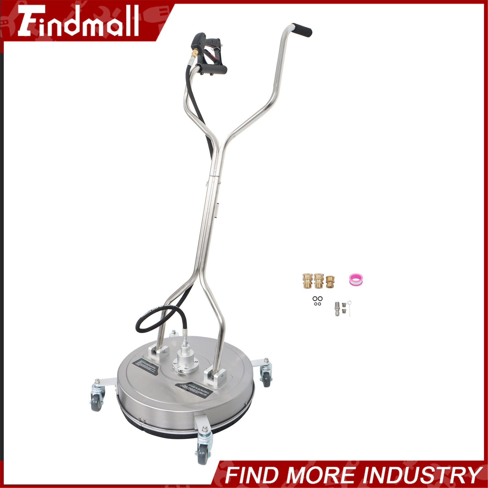 Findmall 20" Pressure Washer Surface Cleaner w/ Handles & Wheels Quick Connect gallery
