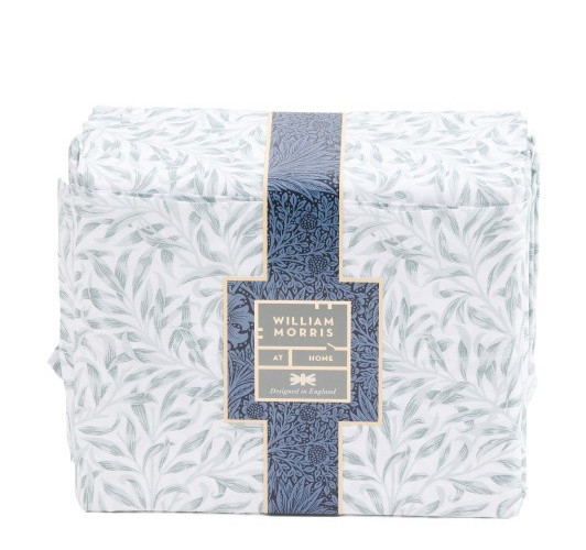 William Morris England Sheet Set Willow Bough soft mineral KING 100% cotton NEW