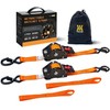 Heavy Duty Retractable Ratchet Straps 1" x 11.5' - 1,800lb Break Strength, 2-Pac gallery