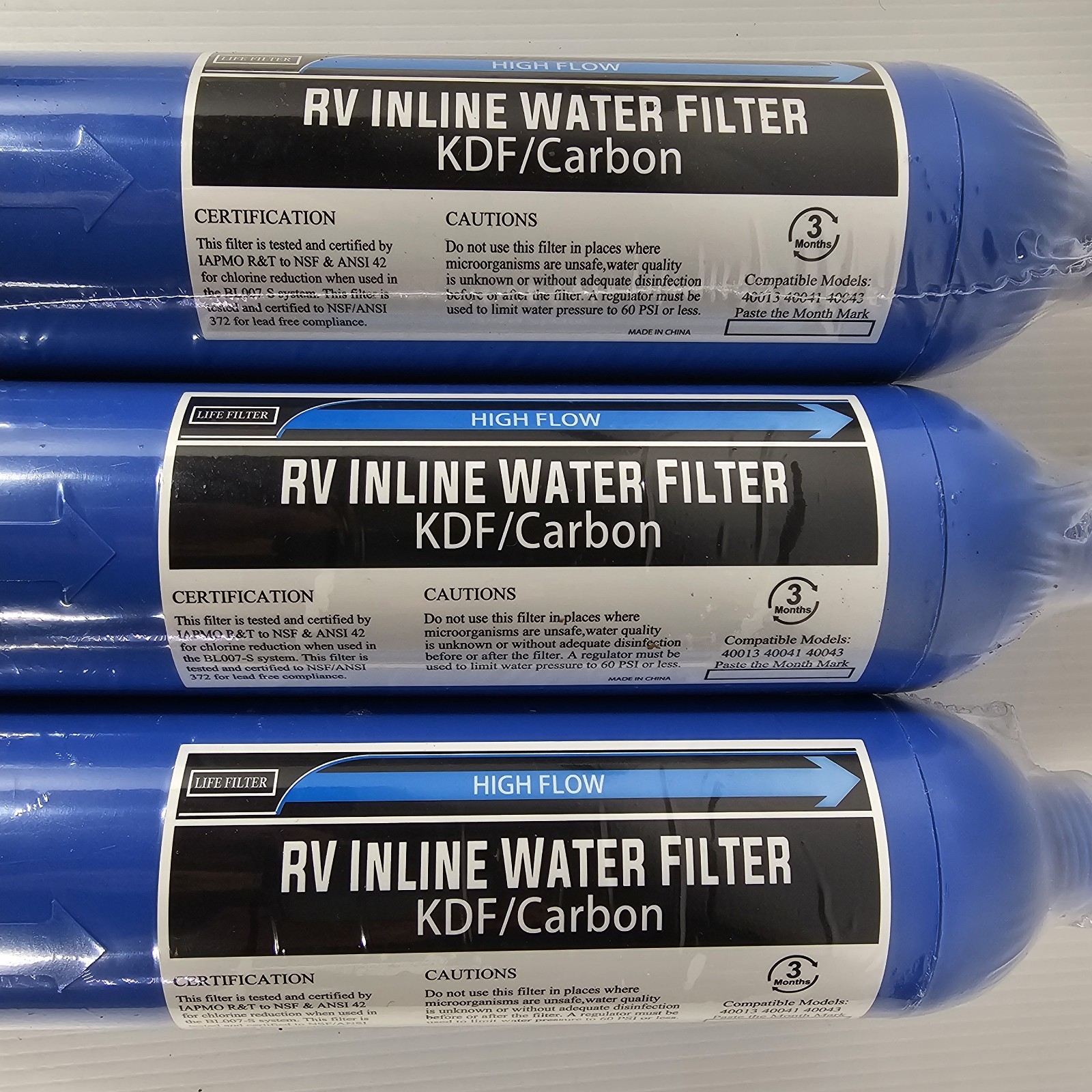 3 Filter Life, RV Inline Water Filters for 40013 40041 40043 KDF Carbon gallery