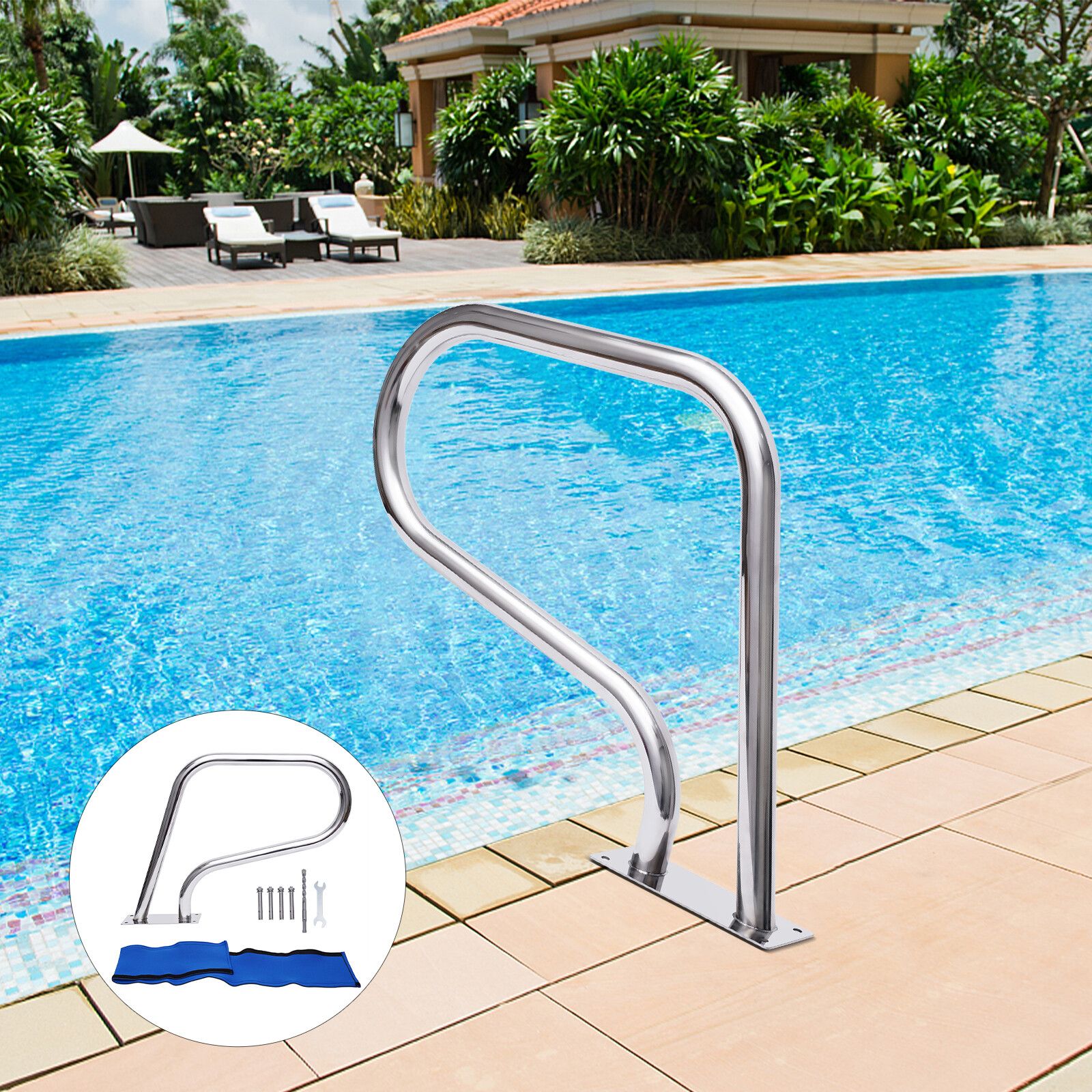Inground Swimming Pool Stainless Steel Hand Rail Railng Stair Ladder Handrail gallery