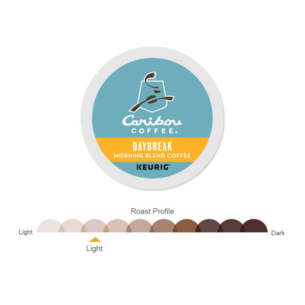 Caribou Coffee Daybreak Morning Blend, K-Cups, Light Roast, 24 Count gallery