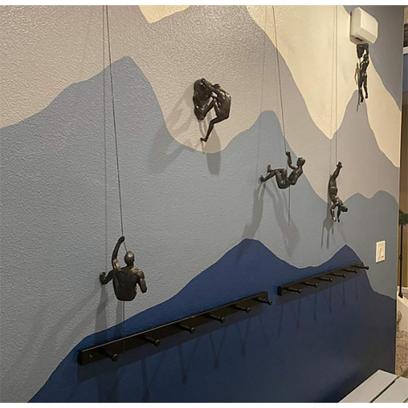 Creative Climbing Man Resin Wall Sculptures 3D Wall Art Decor gallery
