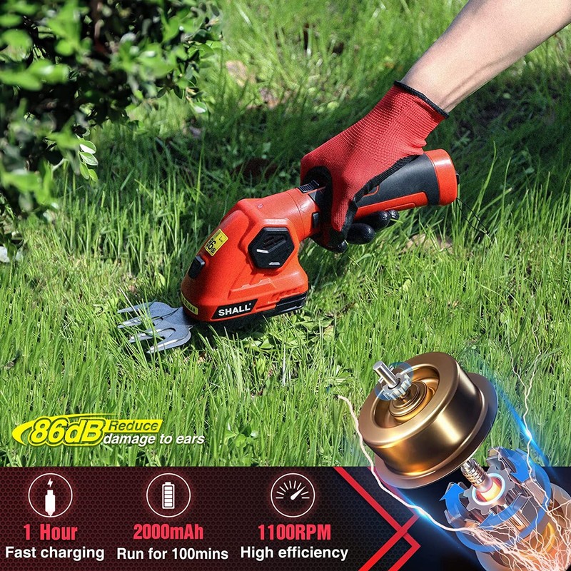 SHALL 7.2V Hedge Trimmer & Cordless Grass Shear-2 in 1 Handheld Grass Trimmer gallery