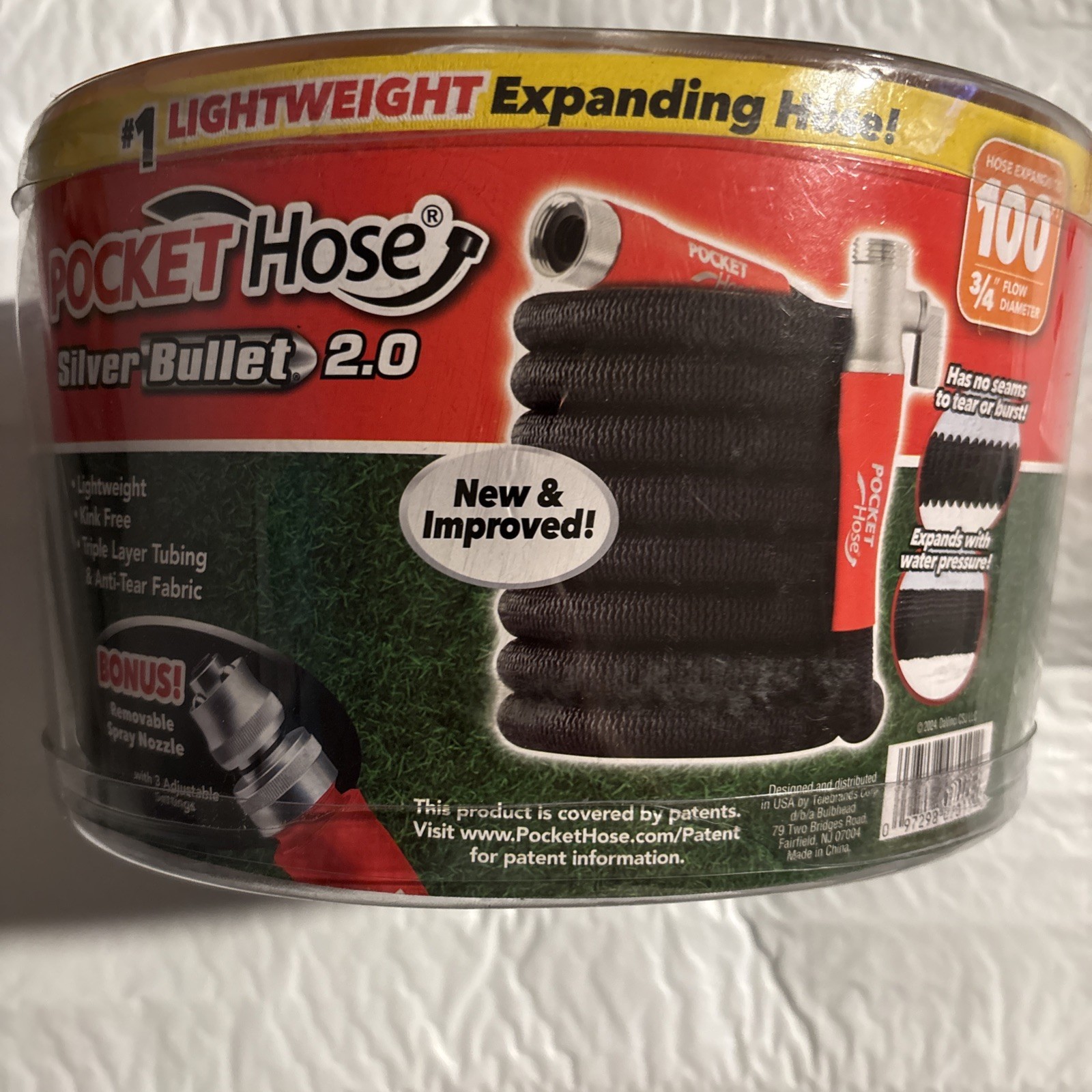 Pocket Hose Silver Bullet 2.0 100 ft Expandable Water Hose w/ Removable Nozzle gallery
