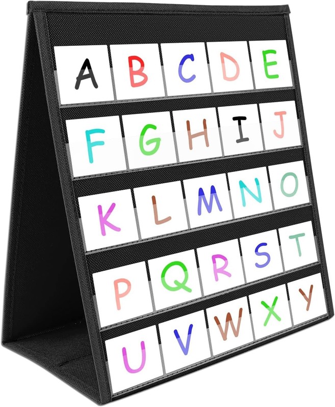 Desktop Pocket Chart, Tabletop Teaching Classroom Pocket Charts Double-Side gallery