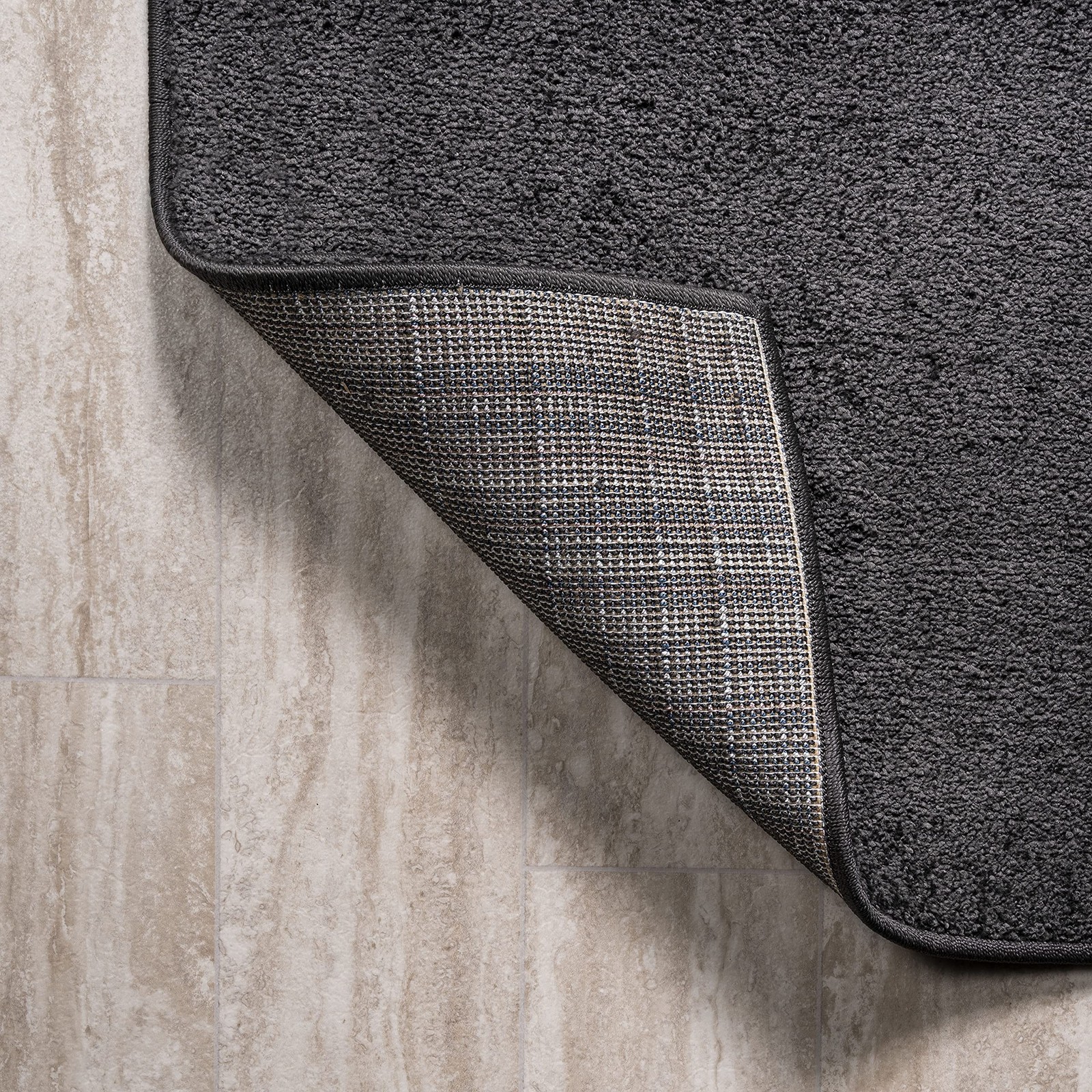 Jonathan Y Haze Solid Low-Pile Black Runner Rug 2X14 gallery