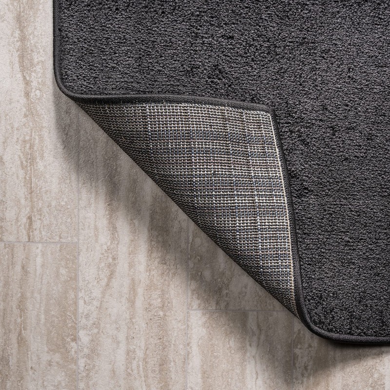Jonathan Y Haze Solid Low-Pile Black Runner Rug 2X14 gallery
