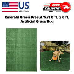 Green Artificial Grass Rug 6 ft. x 8 ft. Patio Deck Indoor Outdoor Landscape NEW