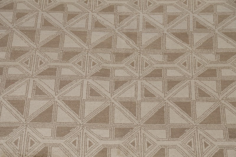 Brown/ Ivory Modern Abstract Oriental 8'x10' Area Rug Handmade Living Room Size gallery