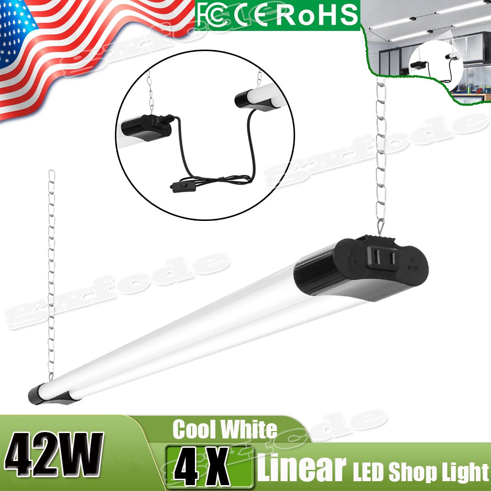 4 PACK 4FT LED SHOP LIGHT 6500K Daylight Fixture Utility Ceiling Lights Garage gallery