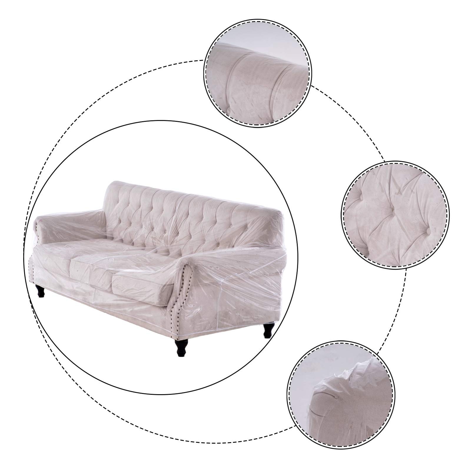 Plastic Thicker Clear Heavy-Duty Waterproof Sofa/Couch Cover - Protection Aga... gallery
