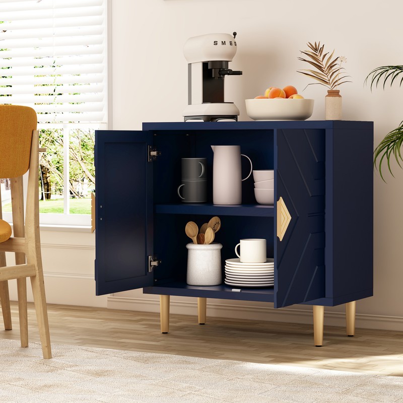 Sideboard Accent Cabinet Kitchen Modern Buffet Bedside Console Table w/ 2 Doors gallery