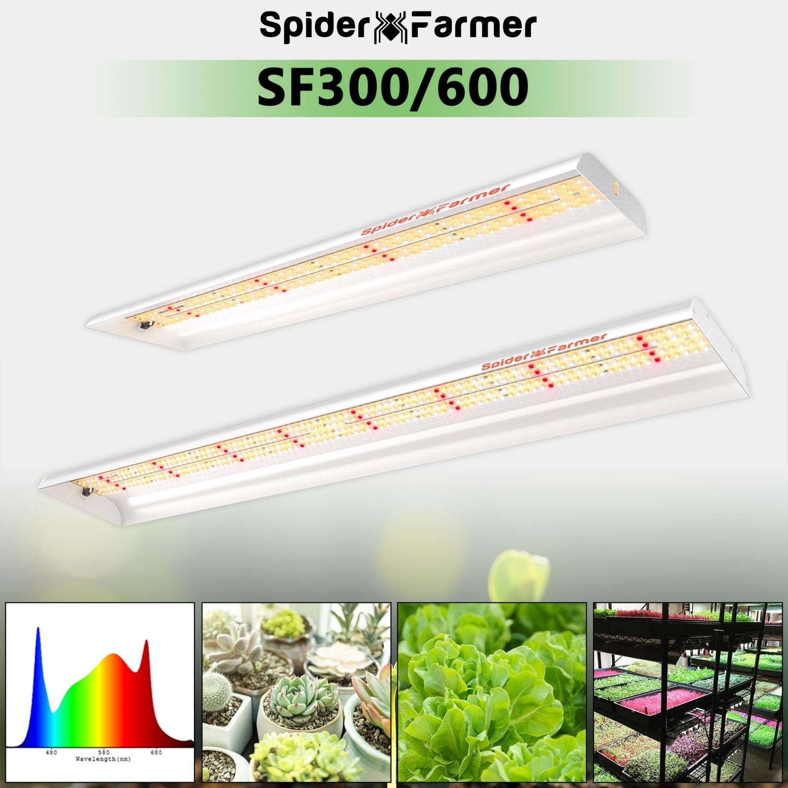 Spider Farmer SF300 SF600 LED Grow Light Full Spectrum Indoor Plant Seeds Veg gallery
