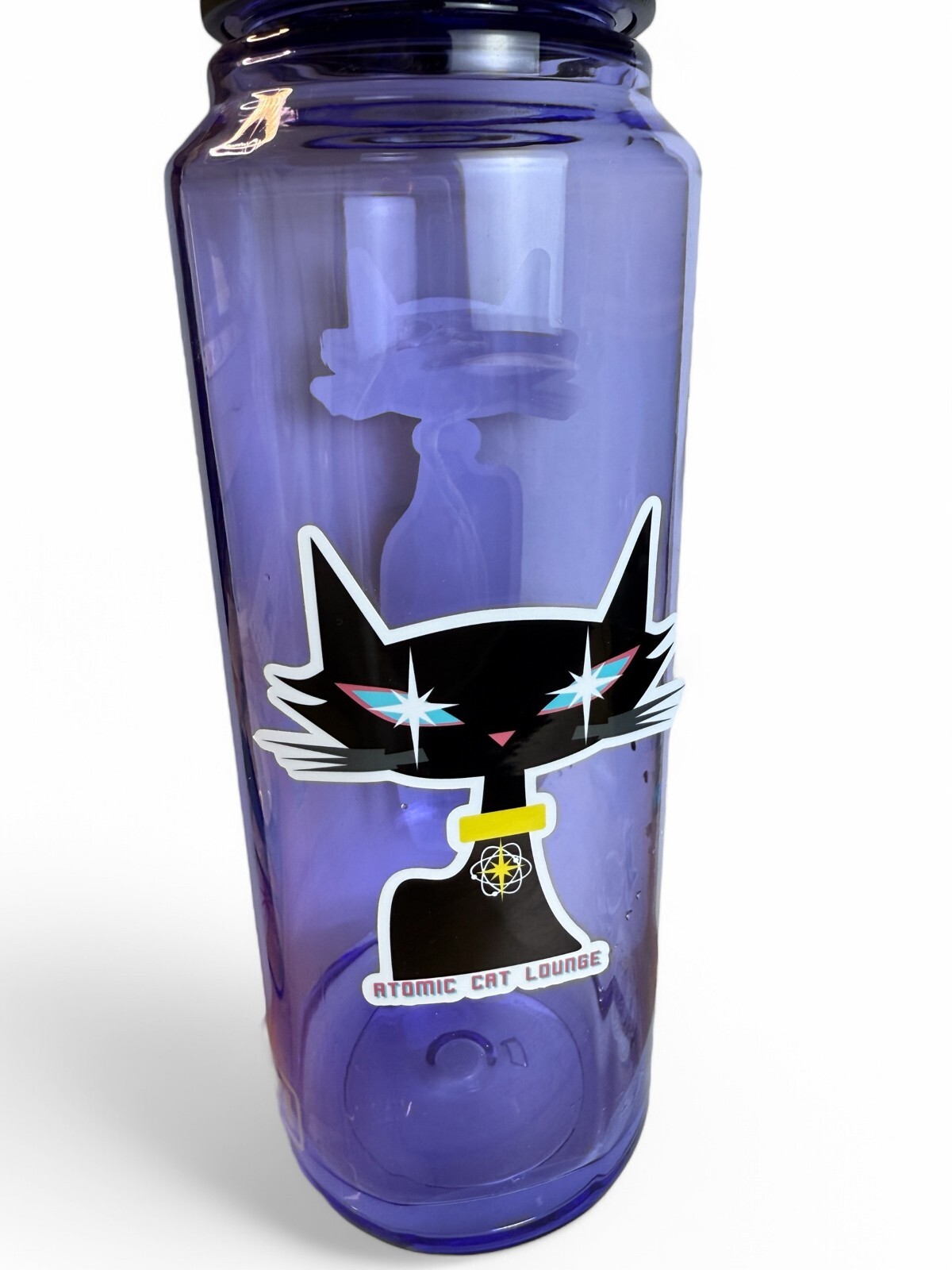 Retro Atomic Cat Lounge Super XL StickerAtomic Kitty Head in Black gallery