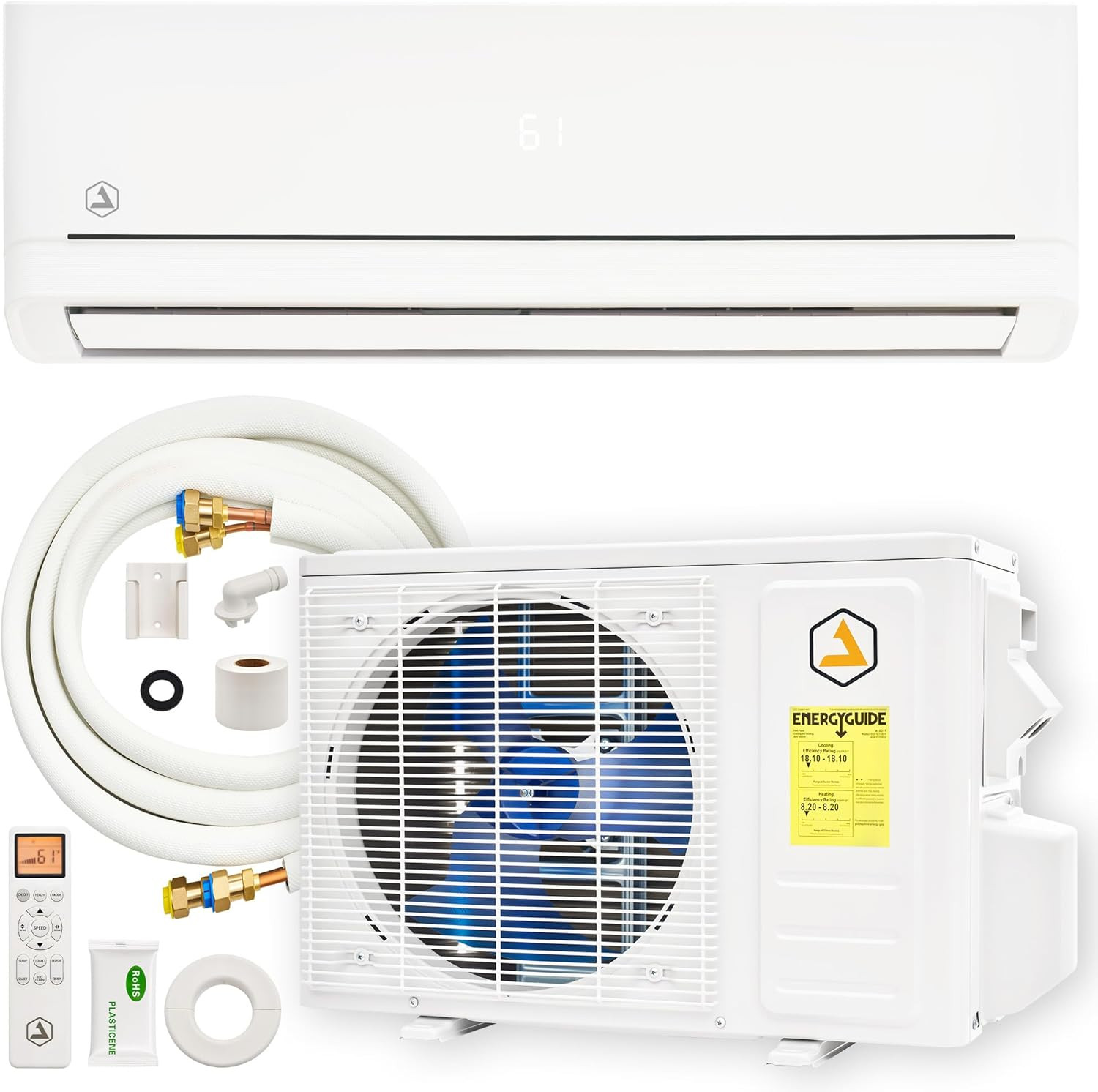 YUMPIE Easy DIY 12,000 BTU Mini Split AC & Heat Pump, 220V 18 SEER2, Indoor Unit gallery