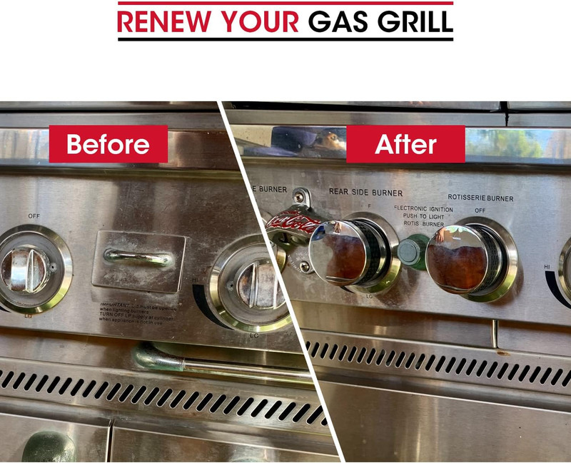 Grill Control Knob 4 Pack, Gas Burner Replacement, Chrome Plated Plastic with No gallery