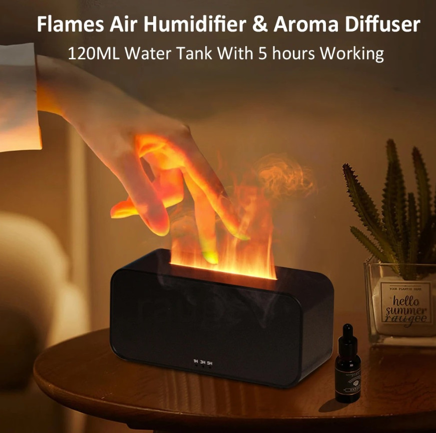 1pc Flame Effect Aroma Humidifier Essential Oil Diffuser with LED Light - NEW gallery