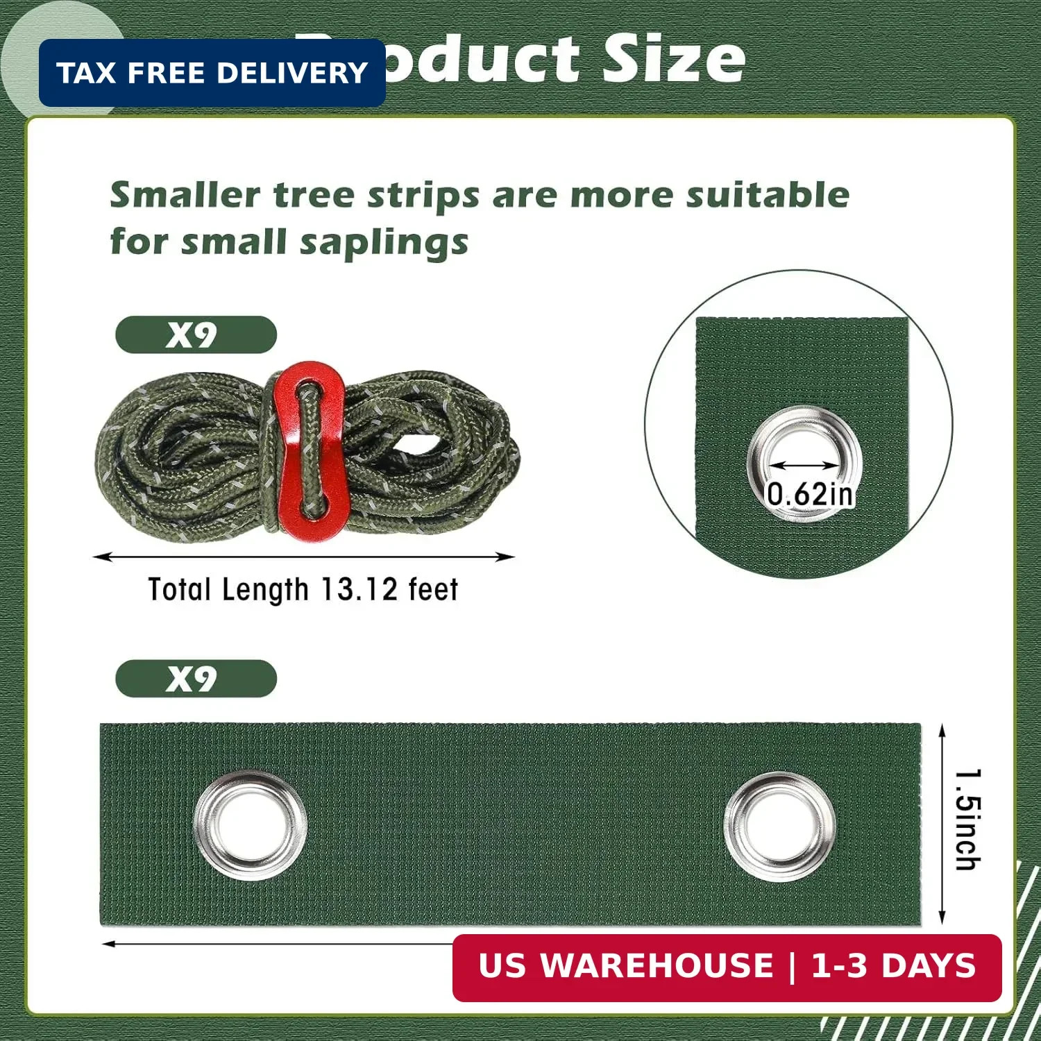 Sintuff 9 Set Heavy Duty Tree Stake Kit 5.91 Inches/ 15 cm Tree Straps for Staki gallery