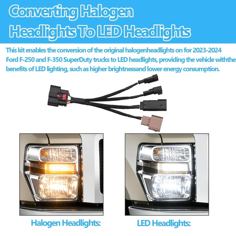 Halogen To LED Headlight Adapter For Ford F250 F350 2023 gallery